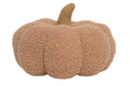 Pearhead Sherpa Pumpkin Pillow Decor, Modern Fall Home, 9", Olive Green