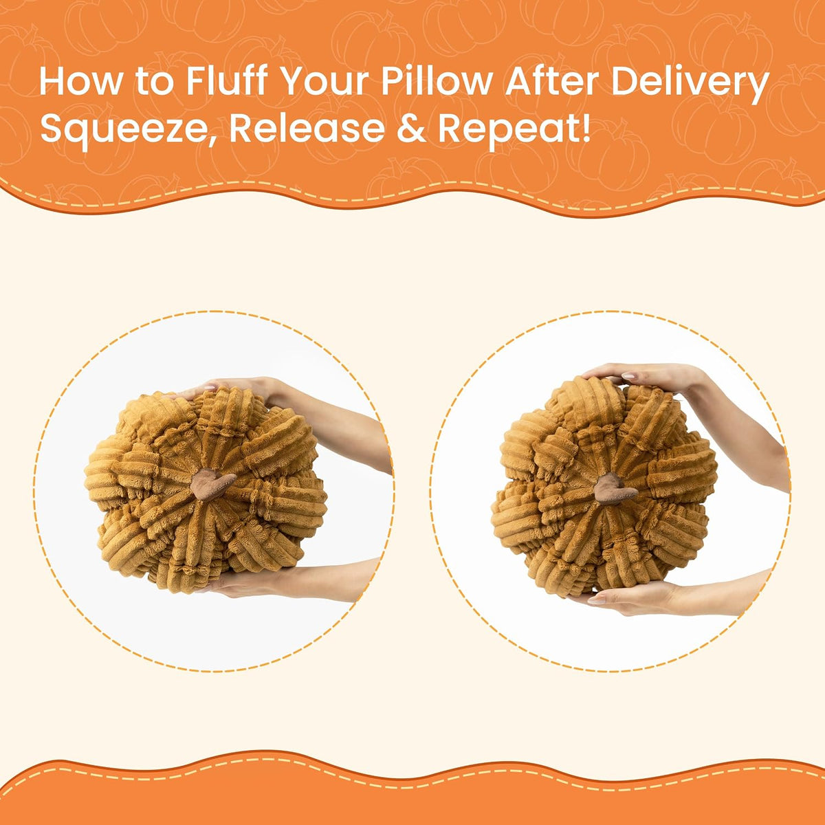 AELS Pumpkin Throw Pillows Set of 2, 14" Burnt Orange & Cinnamon Pillows