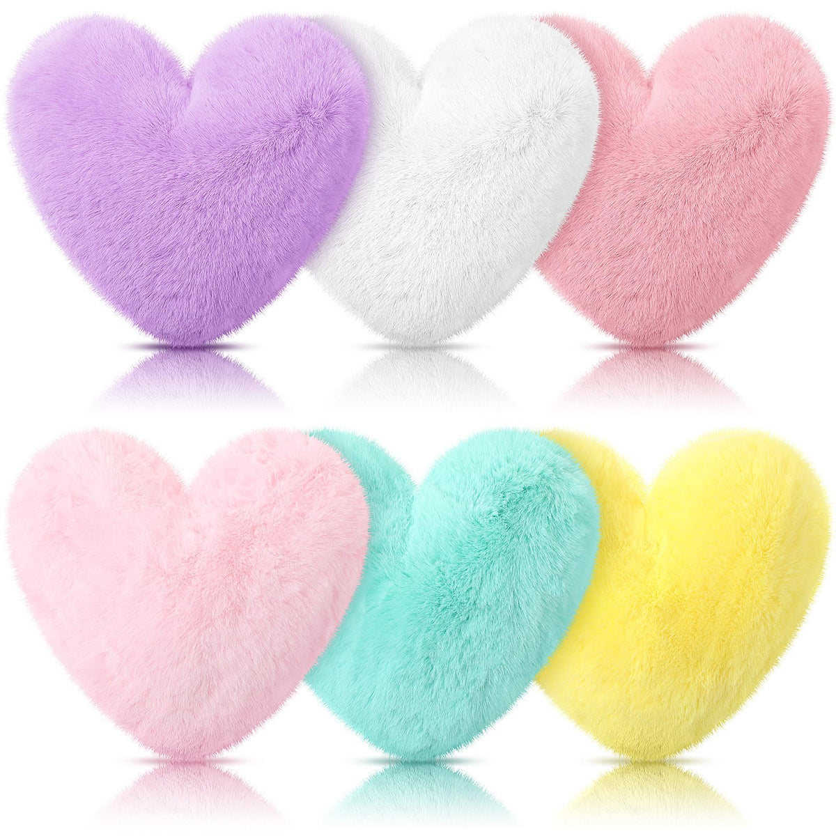 Liliful 6 Pcs Purple Heart Decorative Pillows