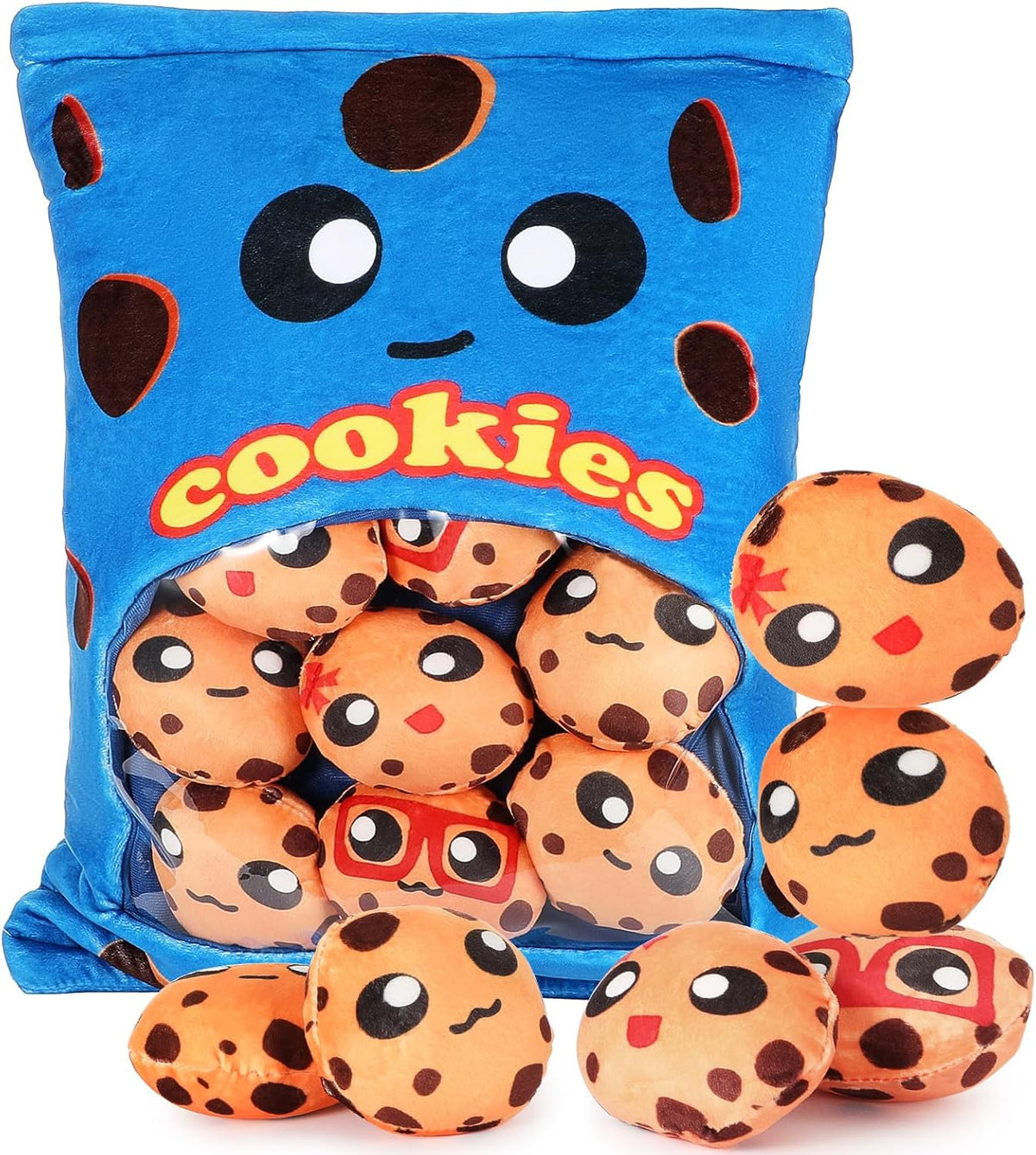 Civaner Cookies Plush Pillow, Kawaii Room Decor, 8 Cookies in 1 Bag