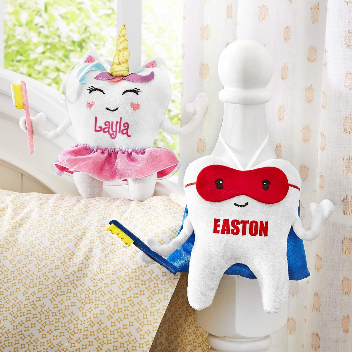 Let's Make Memories Personalized Tooth Fairy Pillow - Superhero Design - Tooth Fairy Pillow - Customize with Any Name - 5" W x 6" H