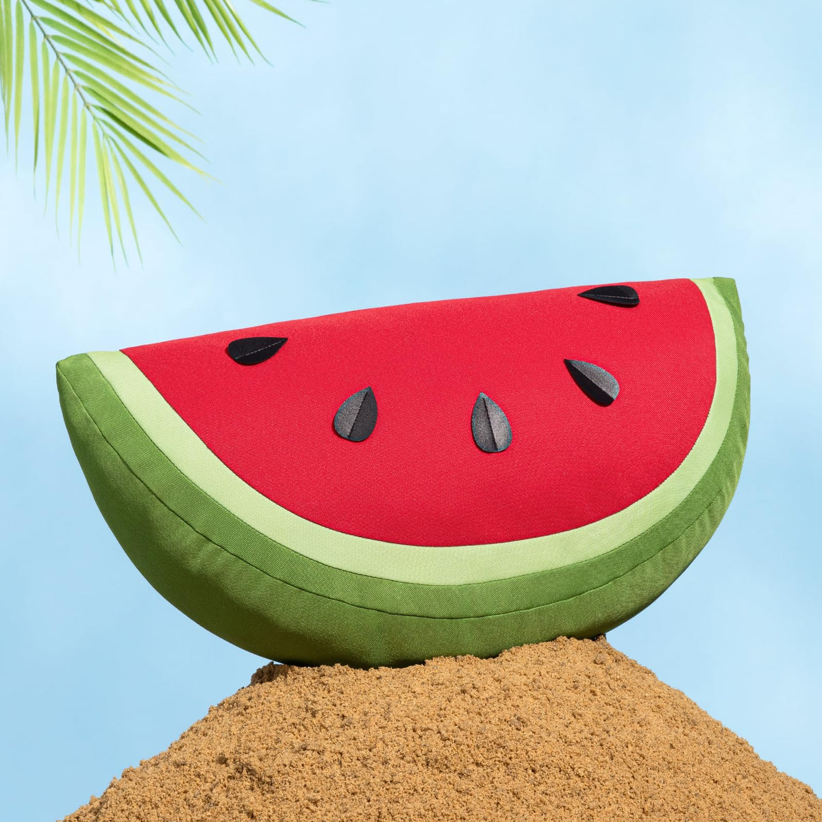 Phantoscope Fruit Outdoor Shaped Pillow Series Lemon Wedge Shaped Waterproof Outdoor Throw Pillow with Leather Decorative, Cushions for Fun Home Decor for Patio, Pool, Yellow, 9.5 x 18 inches