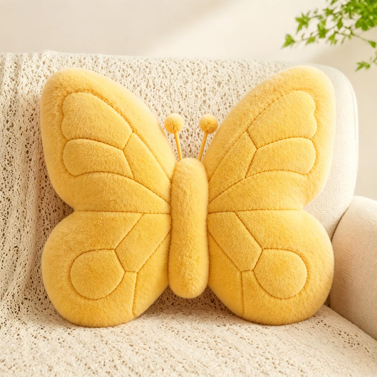 CANGHI Butterfly Pillow,Butterfly Throw Pillow,Pink 15"x18" Plush Cushion