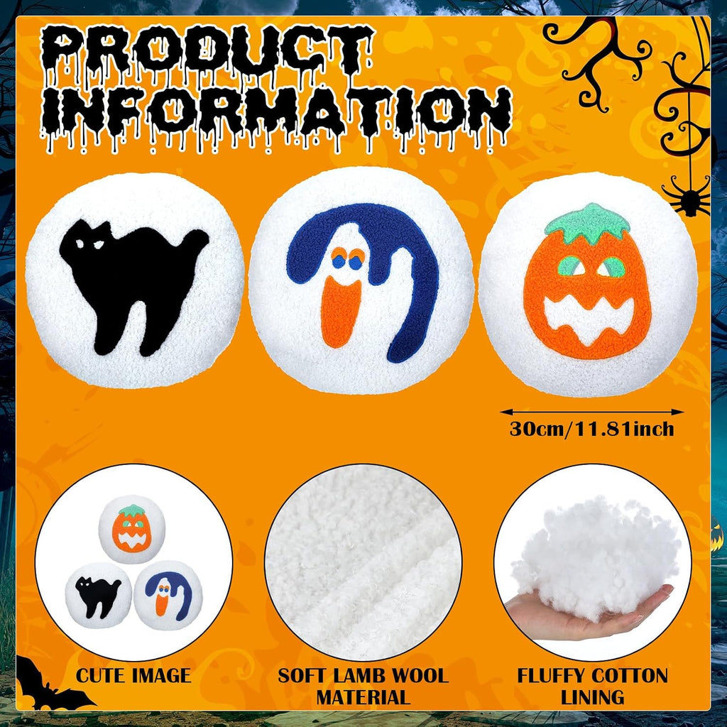 Suzile Halloween Throw Pillows, Boo Cute Spooky Decor, Pumpkin, 3 Pcs