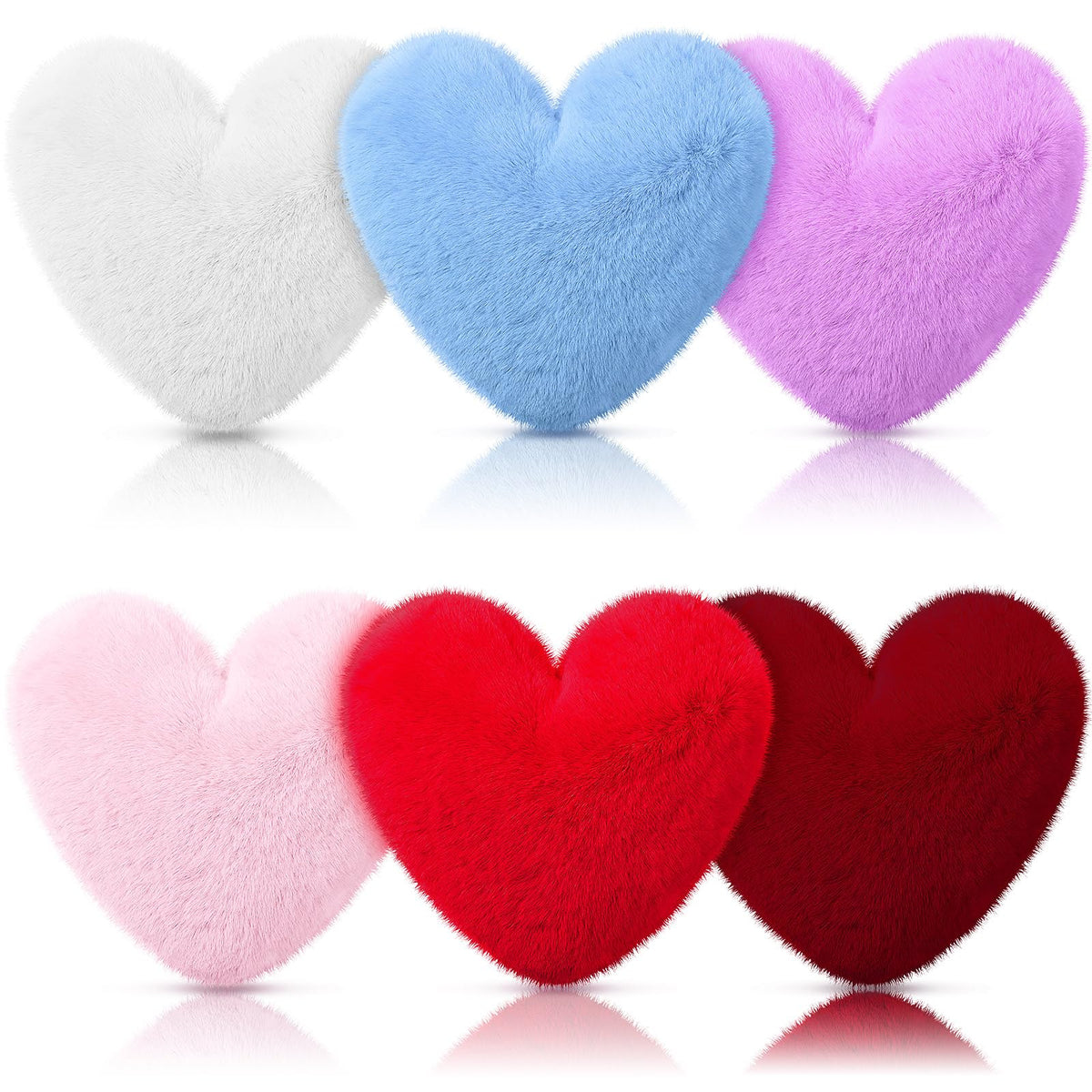 Liliful 6 Pcs Purple Heart Decorative Pillows