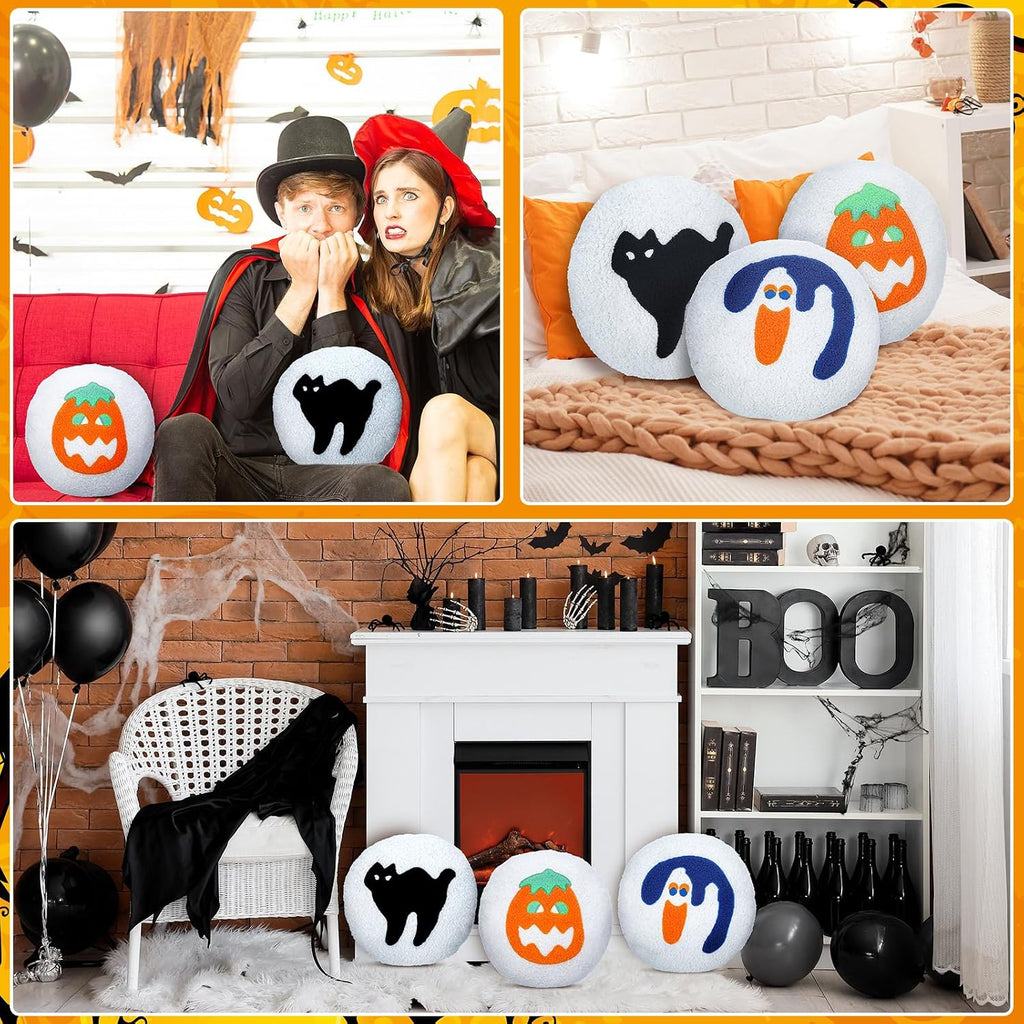Suzile Halloween Throw Pillows, Boo Cute Spooky Decor, Pumpkin, 3 Pcs
