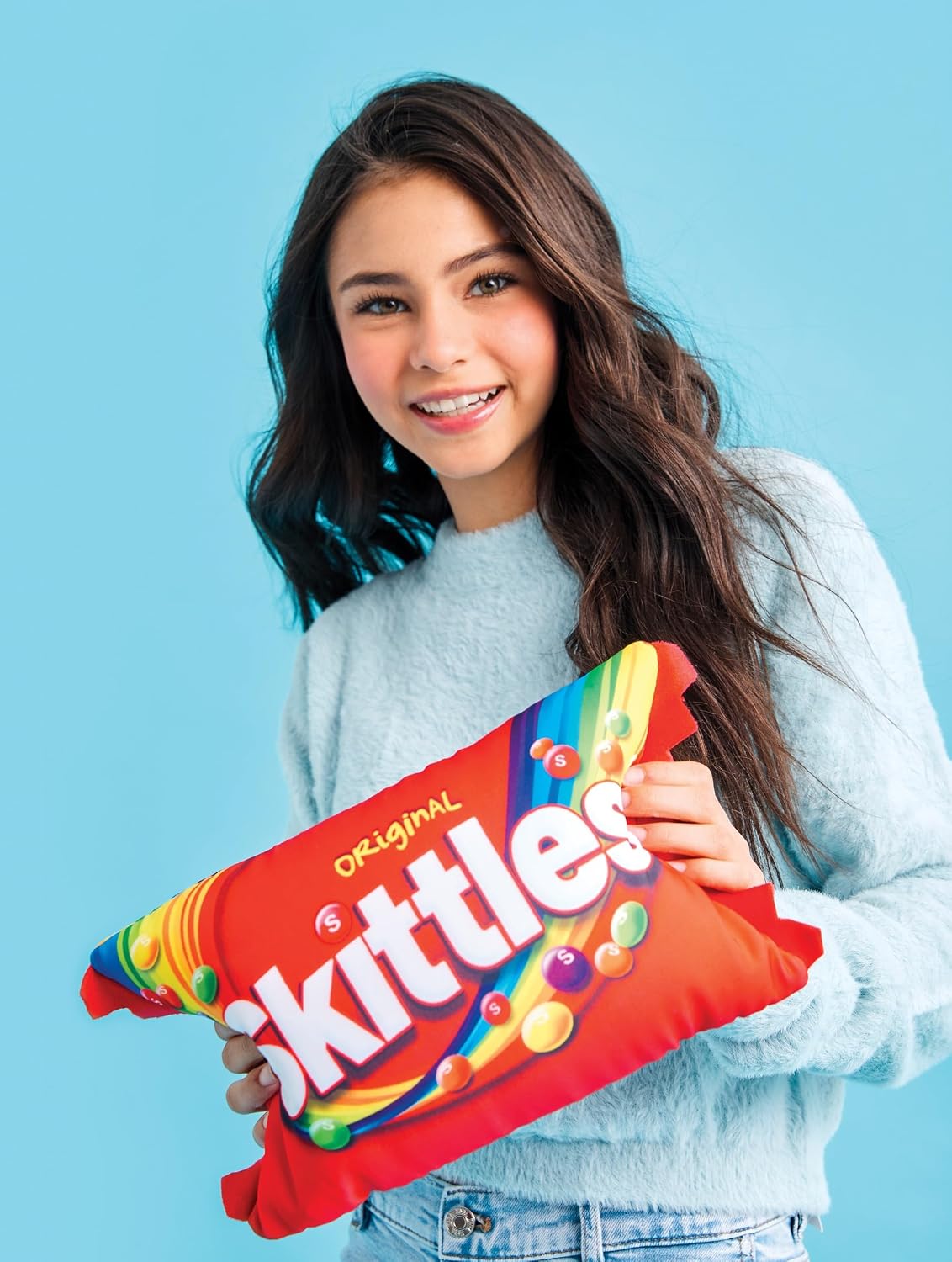 iscream Skittles Package-Shaped Mini Squishy Decorative Throw Pillow