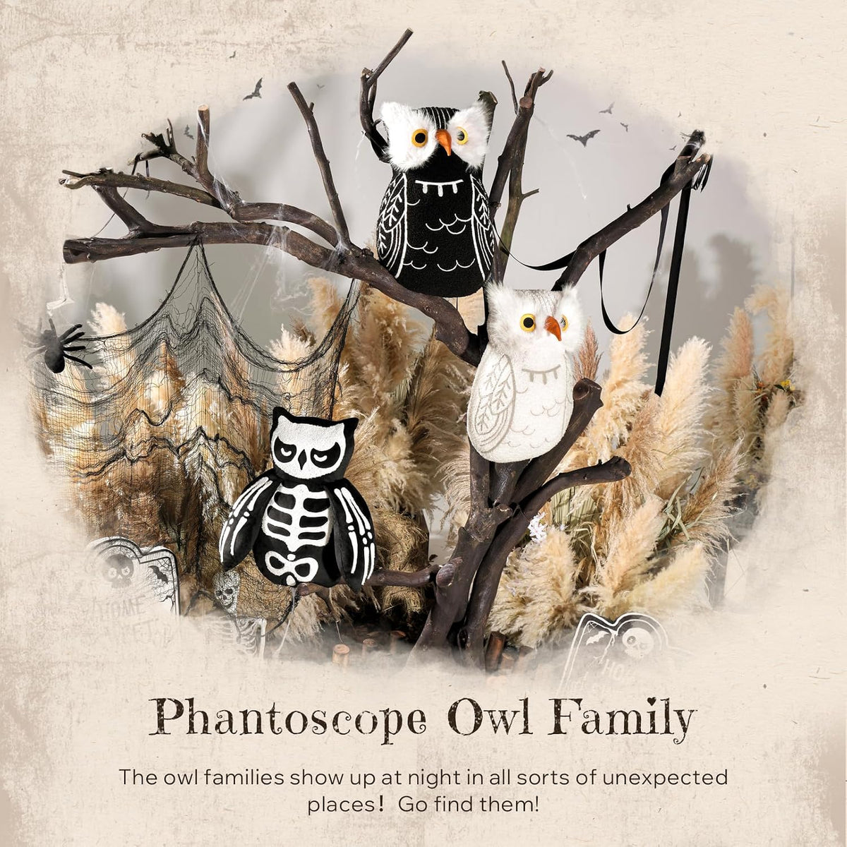Phantoscope Happy Halloween Shaped Throw Pillow, Plush Teddy Sherpa Owl Shaped Pillow with 3D Beak, Halloween Decorative Animal Stuffed Cushion for Couch, Black, 17.5 x 11 inches
