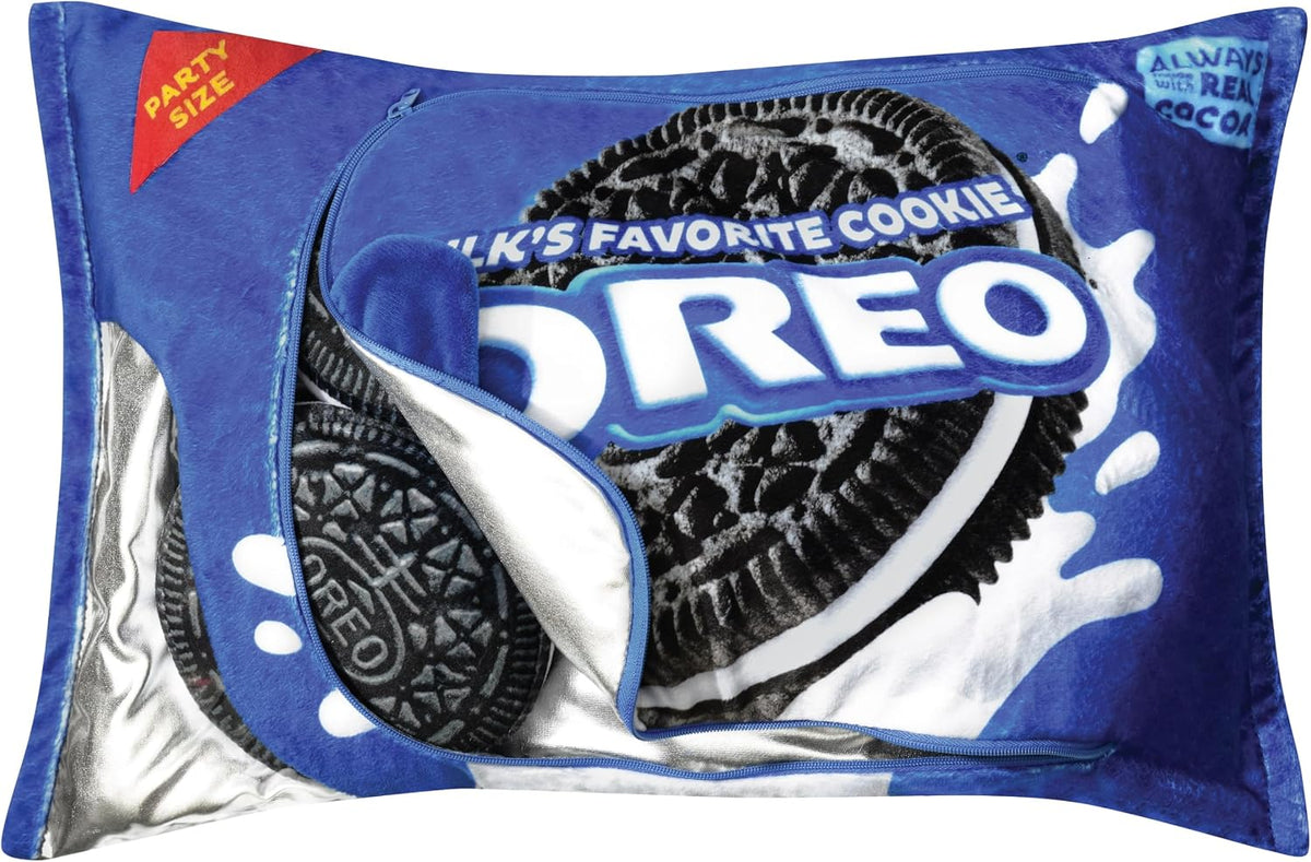 iscream Oreo Cookie Package-Shaped Plush Fleece 6-Piece Pillow Set