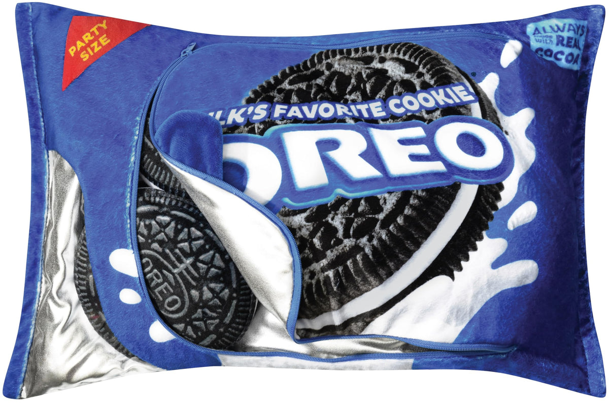 iscream Oreo Cookie Package-Shaped Plush Fleece 6-Piece Pillow Set