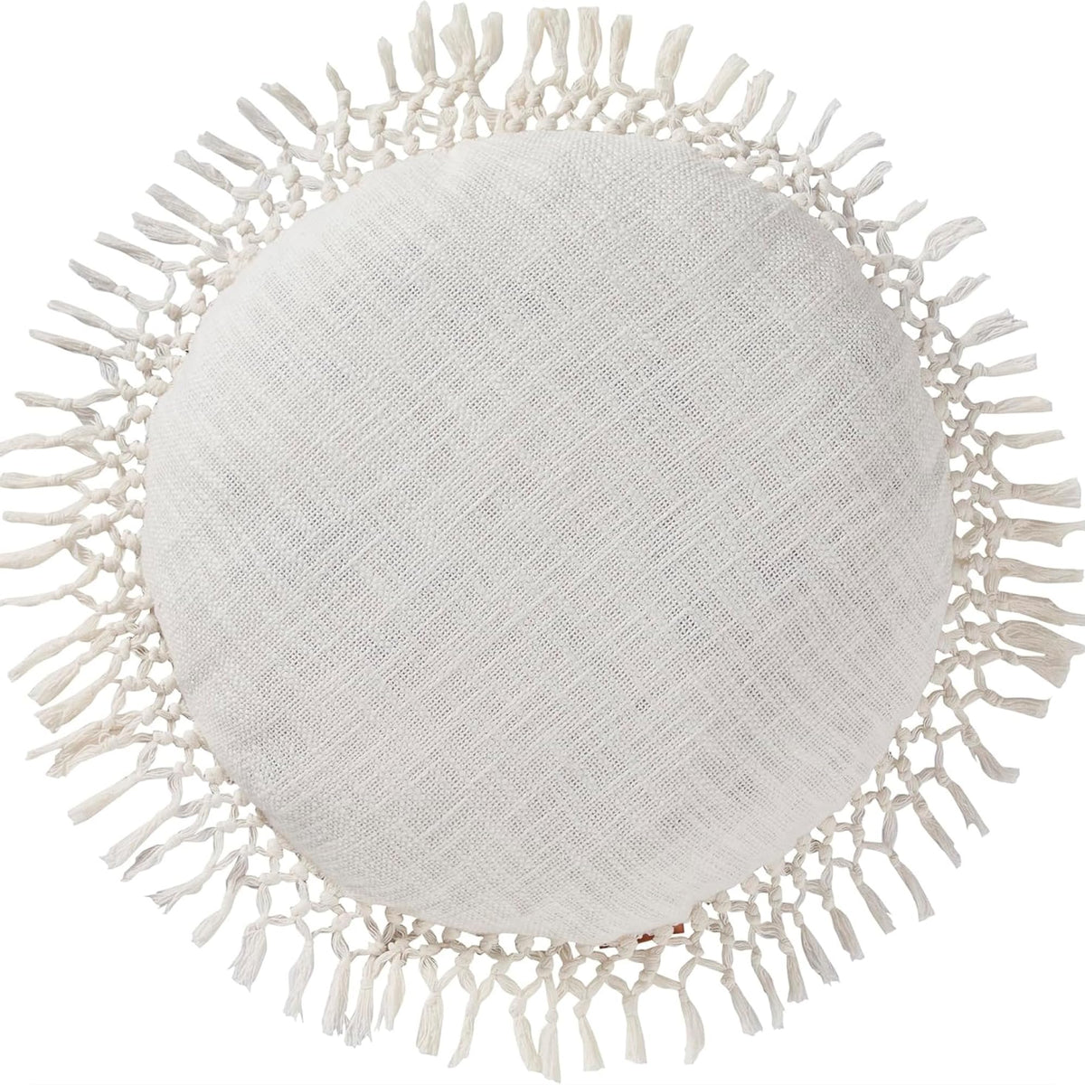 Indigo Ink Tufted Medallion Round Pillow, Yellow, 20 x 20 in