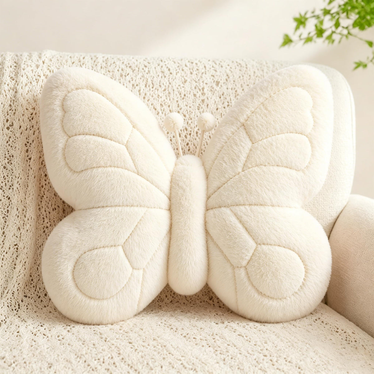 CANGHI Butterfly Pillow,Butterfly Throw Pillow,Pink 15"x18" Plush Cushion