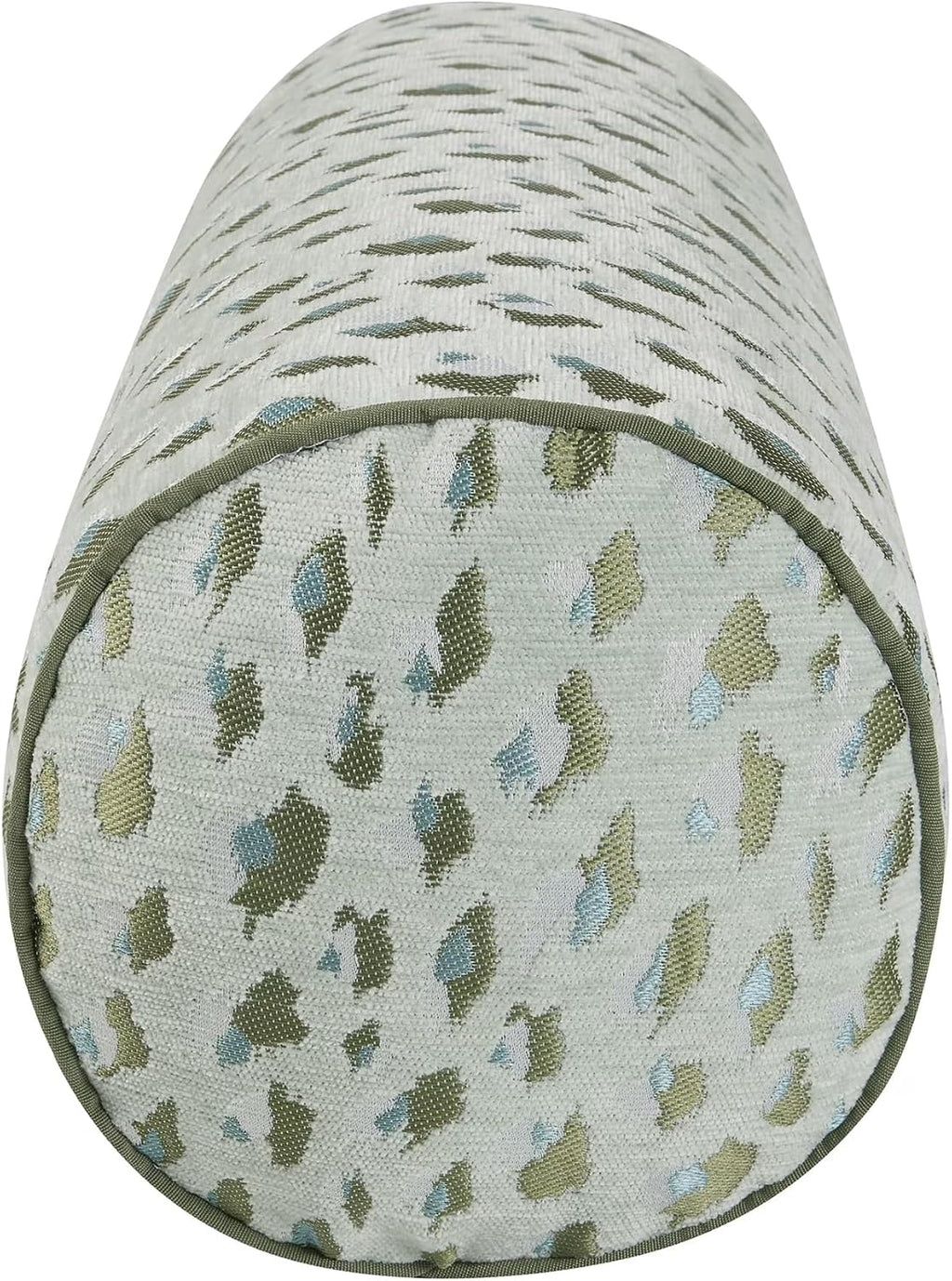 8" x 20" Green Woven Leopard Bolster Decorative Pillow