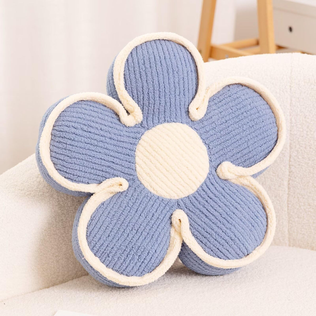 Kcvvcr Soft Flower Shaped Floor Cushion, Plush Decorative Throw Pillow, Cute Seating Cushion, Room Decor Pillow for Sofa Couch Bed (13.7 Inch, Black)