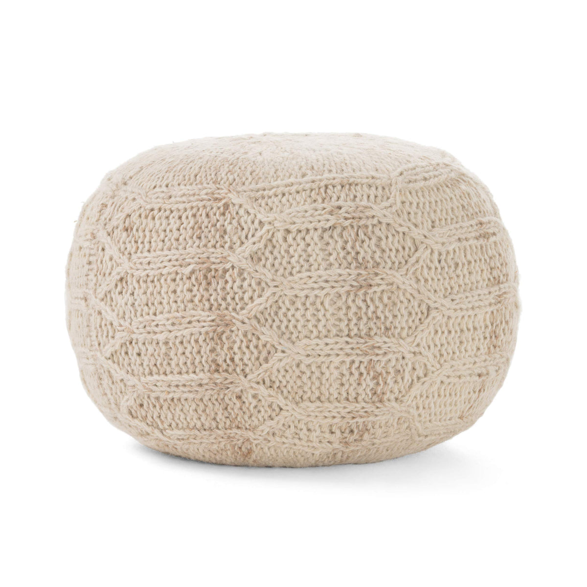 Christopher Knight Home Malibu Fabric Pouf, Grey