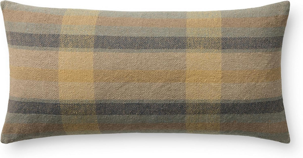 Loloi Chris Loves Julia Andi Yellow/Blue 12'' x 27'' Cover w/Down Pillow
