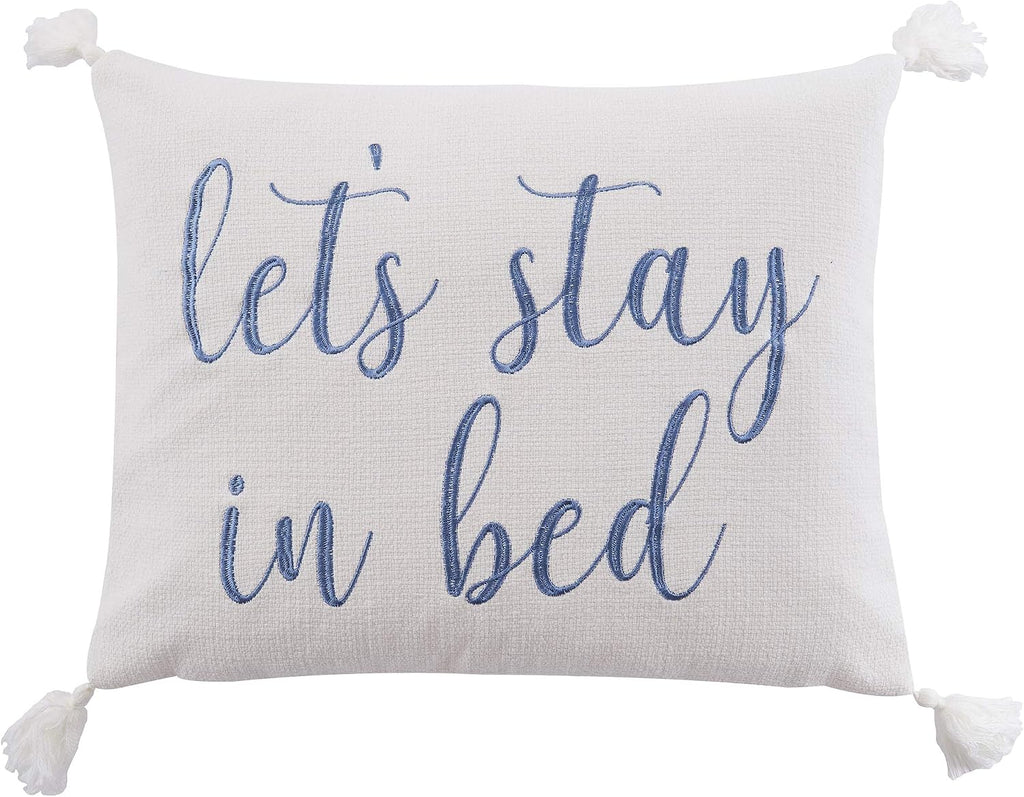 Levtex Home - Bennett - Decorative Pillow (14 x 18in.) - Stay in Bed - Blue and White
