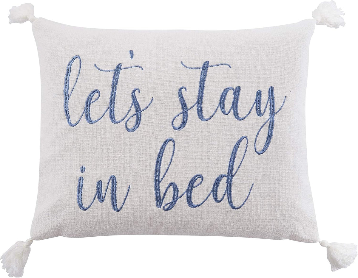 Levtex Home - Bennett - Decorative Pillow (14 x 18in.) - Stay in Bed - Blue and White