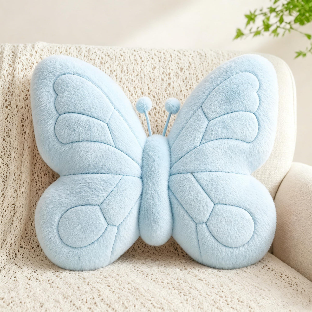 CANGHI Butterfly Pillow,Butterfly Throw Pillow,Pink 15"x18" Plush Cushion