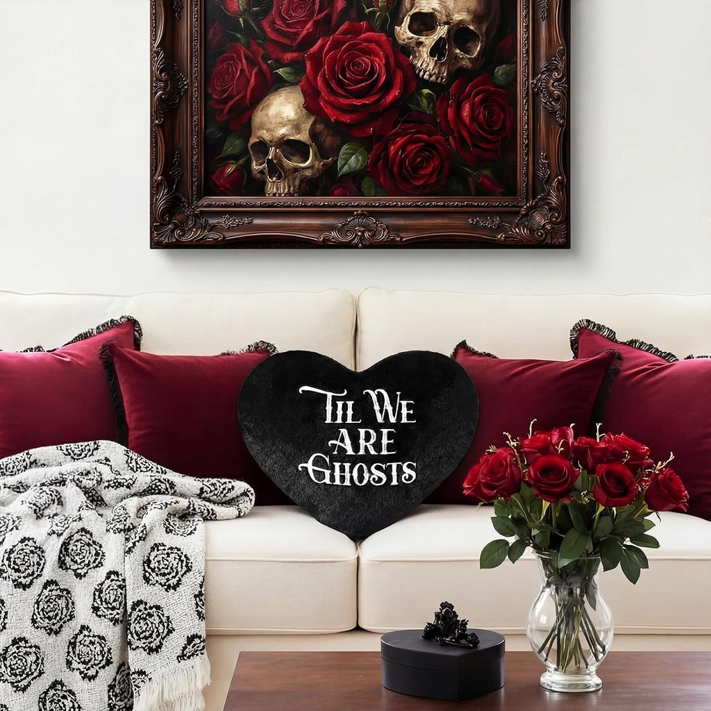 Threehoney Black Halloween Goth Heart Pillow Gothic Throw Pillows