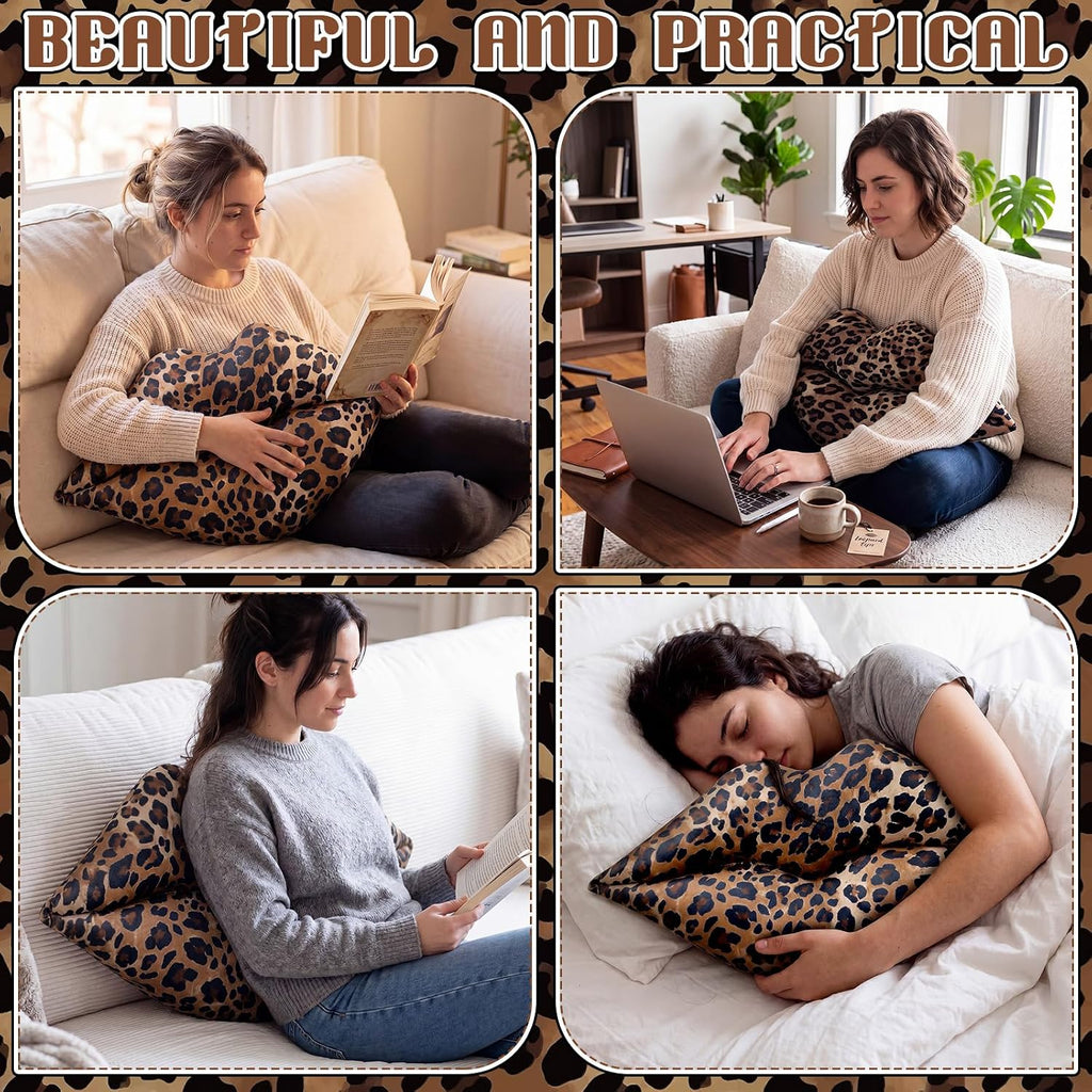 Novabright Cheetah Print Lips Throw Pillows Leopard Decor, Plush, Brown