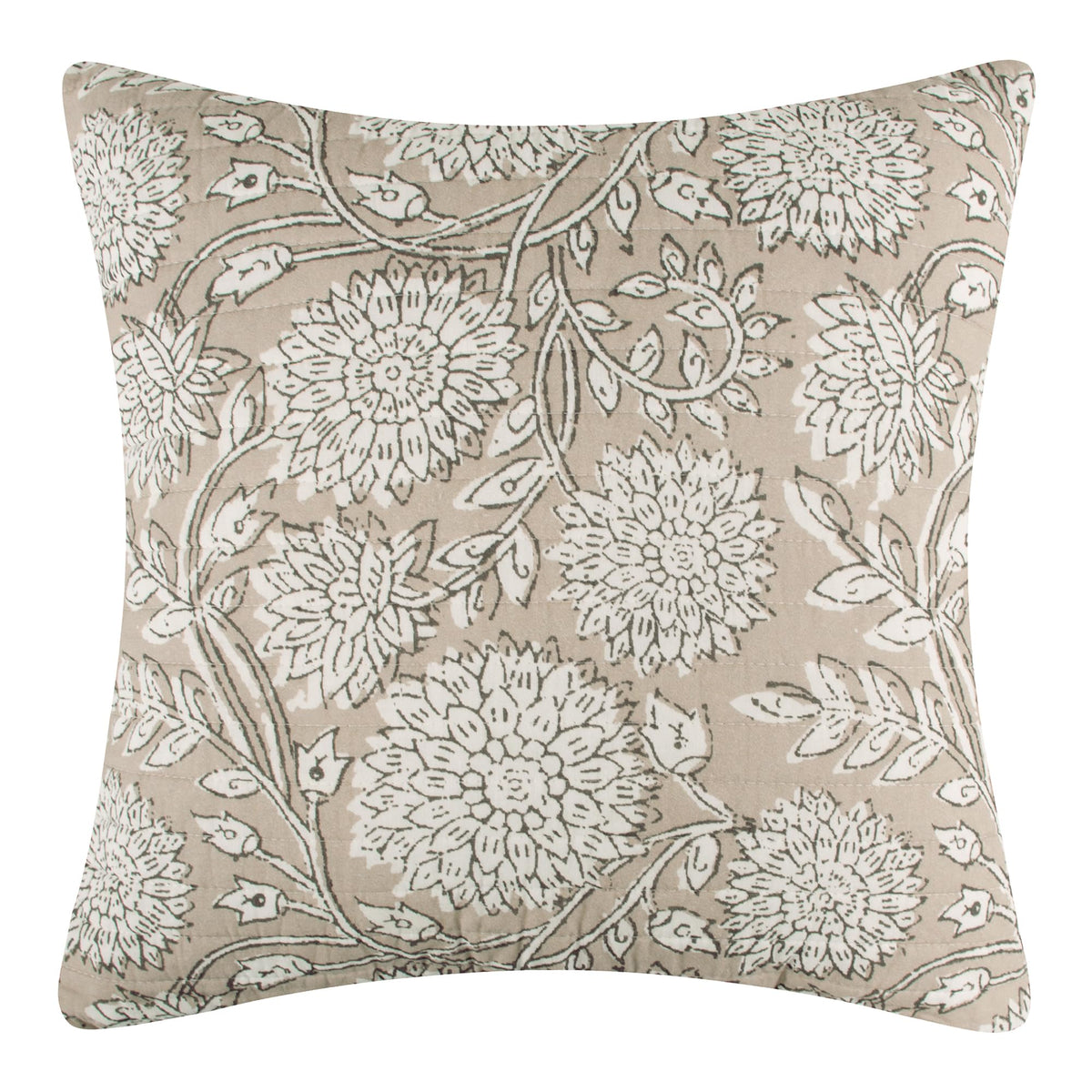 Levtex Home - Adare Taupe - Decorative Pillow (12 x 24in.) - Floral - Taupe, Grey and Cream
