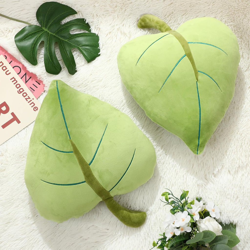2 Pack 3D Leaf Decorative Throw Pillows Set, Leaf
