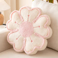 Flower Shaped Decorative Throw Pillow Cushion for Bed Couch, Cute Flower Plush Throw Pillows Home Decor Floor Pillow Seating Cushions (Beige, 13.7 Inches)