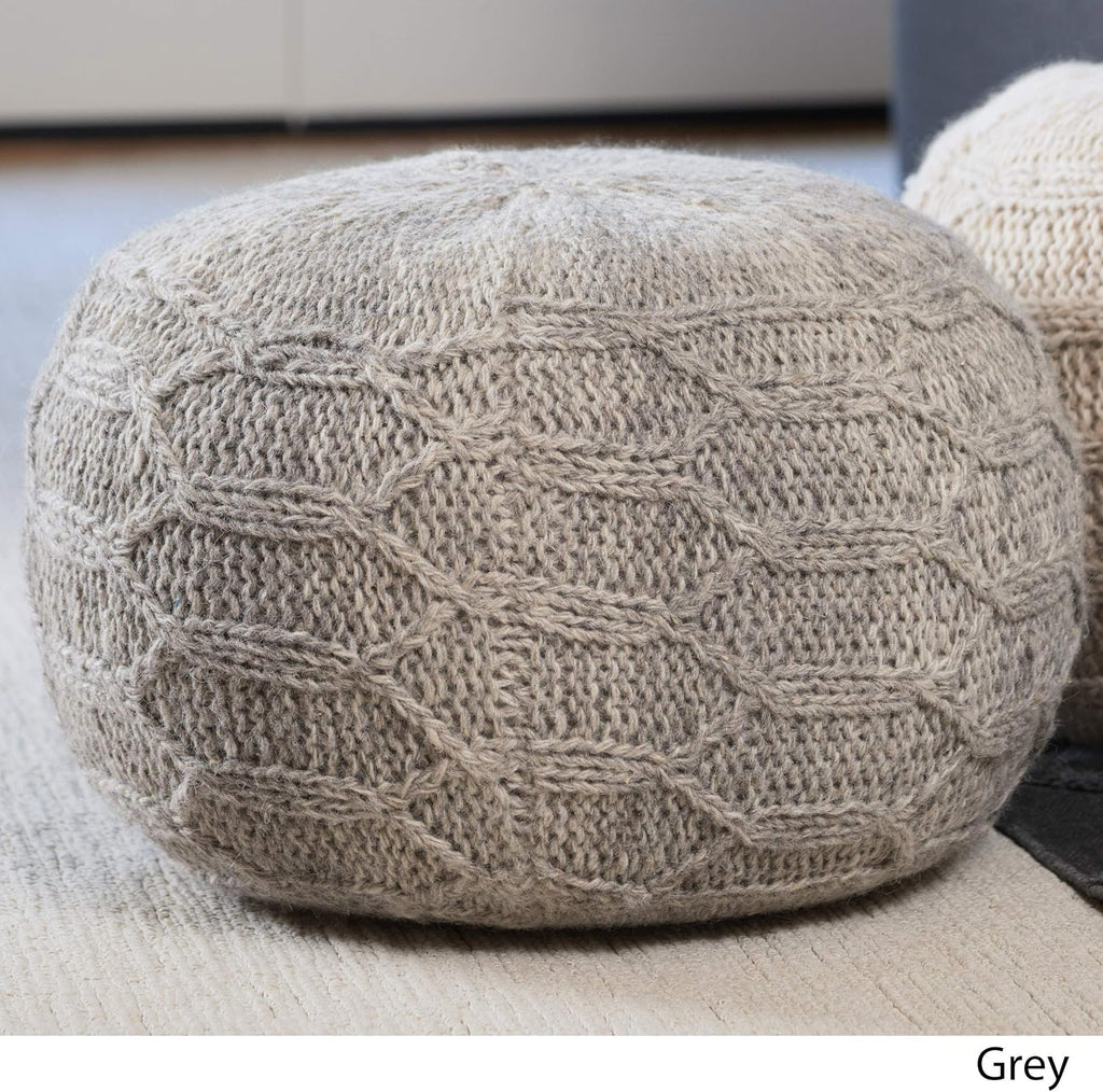 Christopher Knight Home Malibu Fabric Pouf, Grey