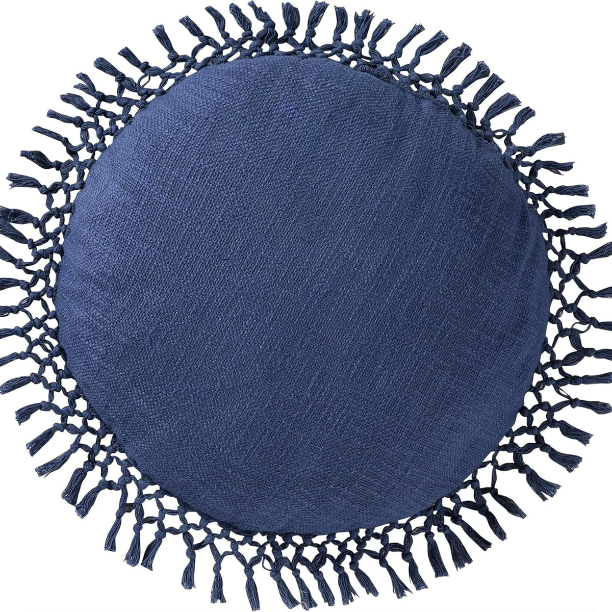 Indigo Ink Tufted Medallion Round Pillow, Yellow, 20 x 20 in