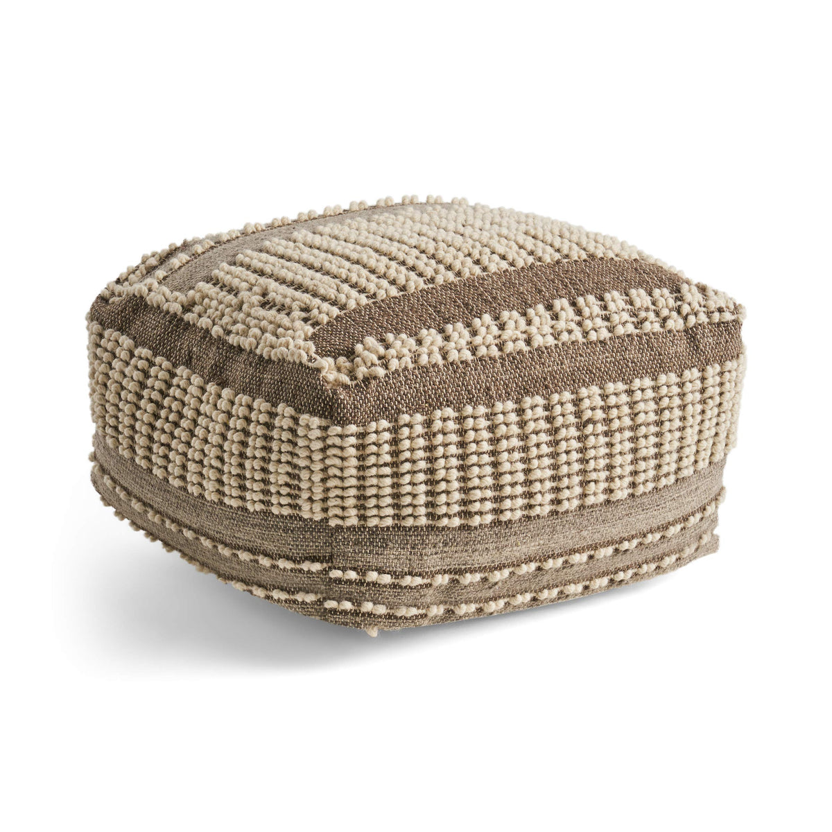 Christopher Knight Home Malibu Fabric Pouf, Grey