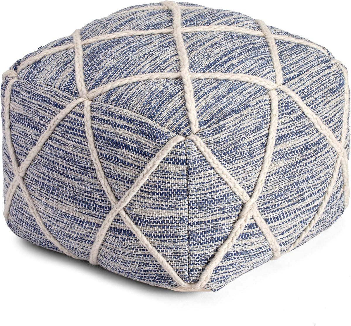 Anji Mountain 16" H x 22" W Handmade Pouf Ottoman for Living Room & Couch