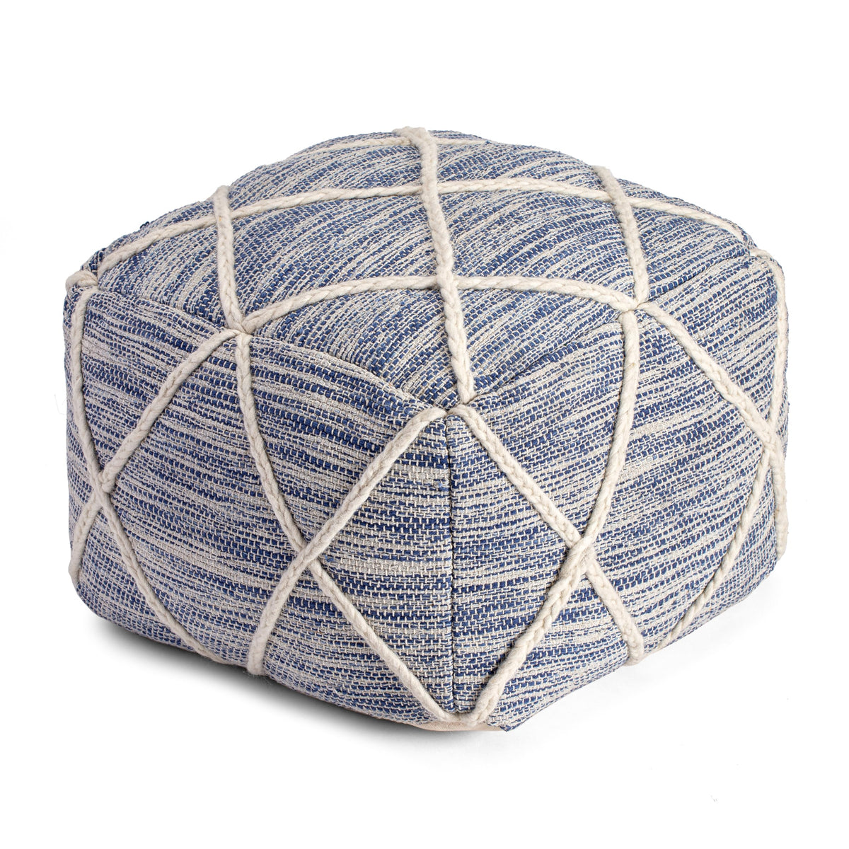 Anji Mountain 16" H x 22" W Handmade Pouf Ottoman for Living Room & Couch