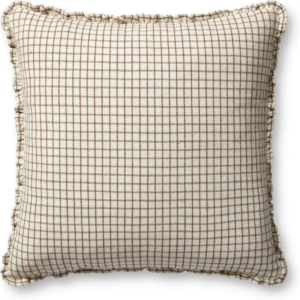 Loloi Chris Loves Julia Dinah Ivory/Earth 22" x 22" Cover Only Pillow