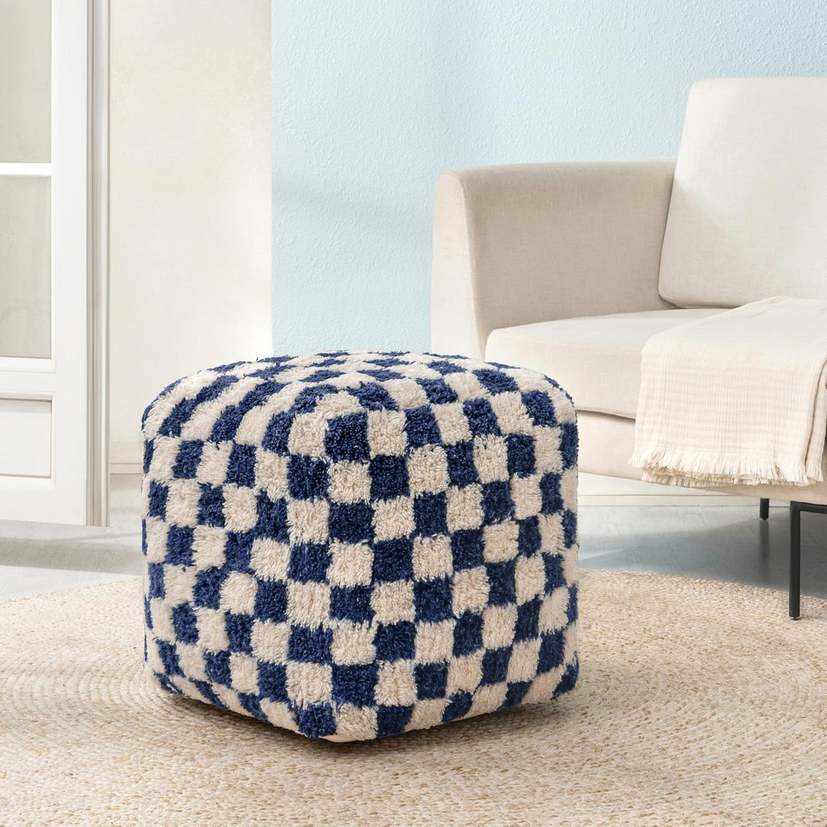 Anji Mountain 20" H x 20" W Handmade Pouf Ottoman for Living Room & Couch