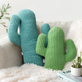 AELS Set of 2 Cactus Decorative Throw Pillows, 22"&14" Corduroy Striped Cactus Plush Pillow Set, Office Nap Pillow, Cute Succulent Throw Pillow for Nursery Bedroom Room Decor, Grass Green & Lime Green