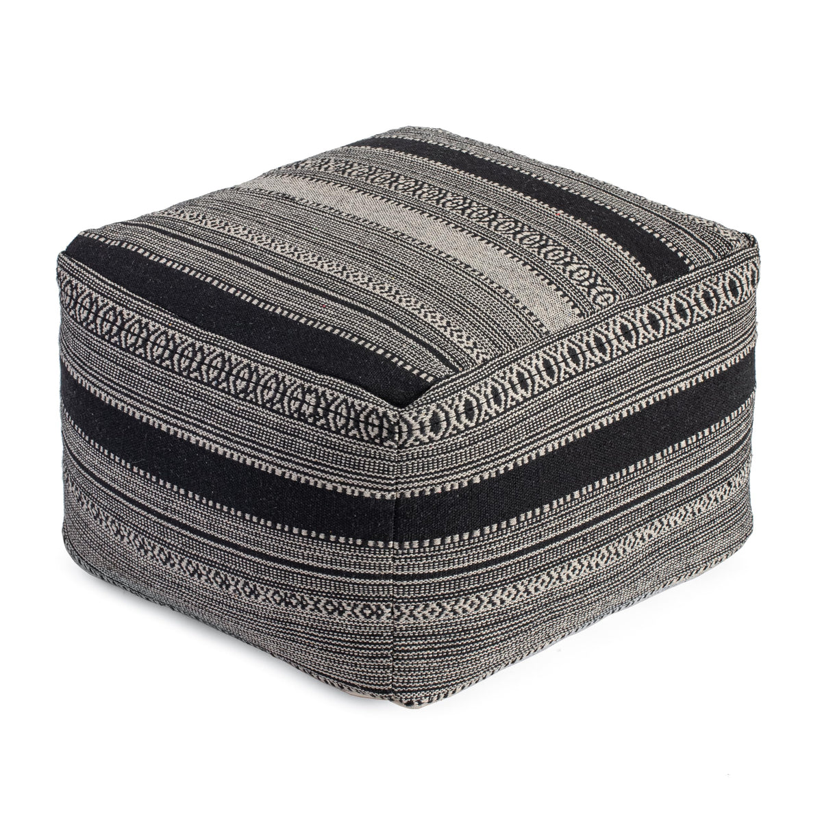 Anji Mountain 16" H x 22" W Handmade Pouf Ottoman for Living Room & Couch