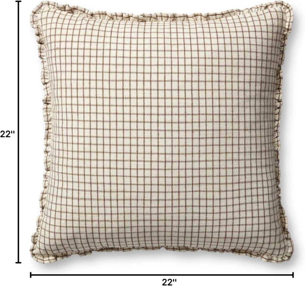 Loloi Chris Loves Julia Dinah Ivory/Earth 22" x 22" Cover Only Pillow