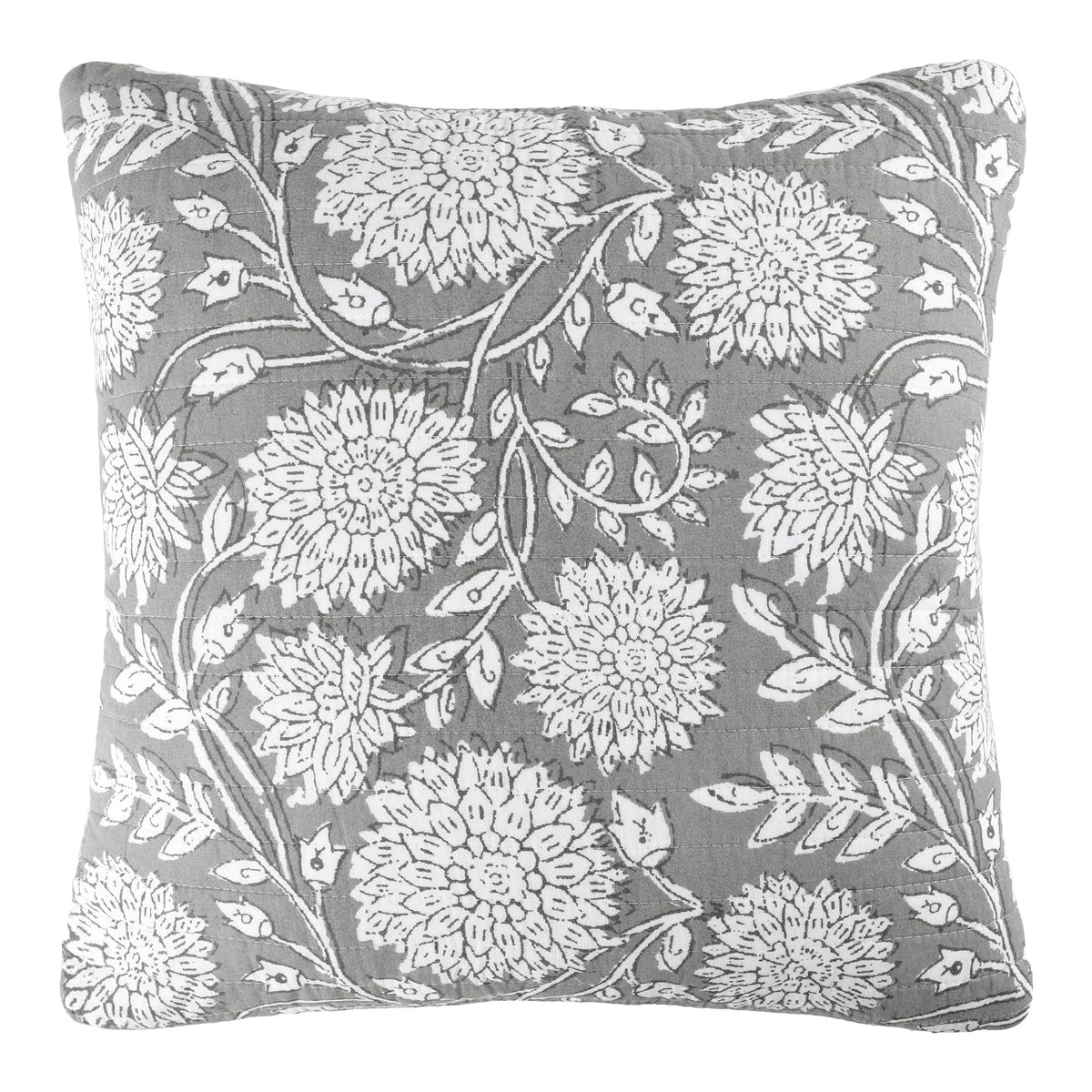 Levtex Home - Adare Taupe - Decorative Pillow (12 x 24in.) - Floral - Taupe, Grey and Cream