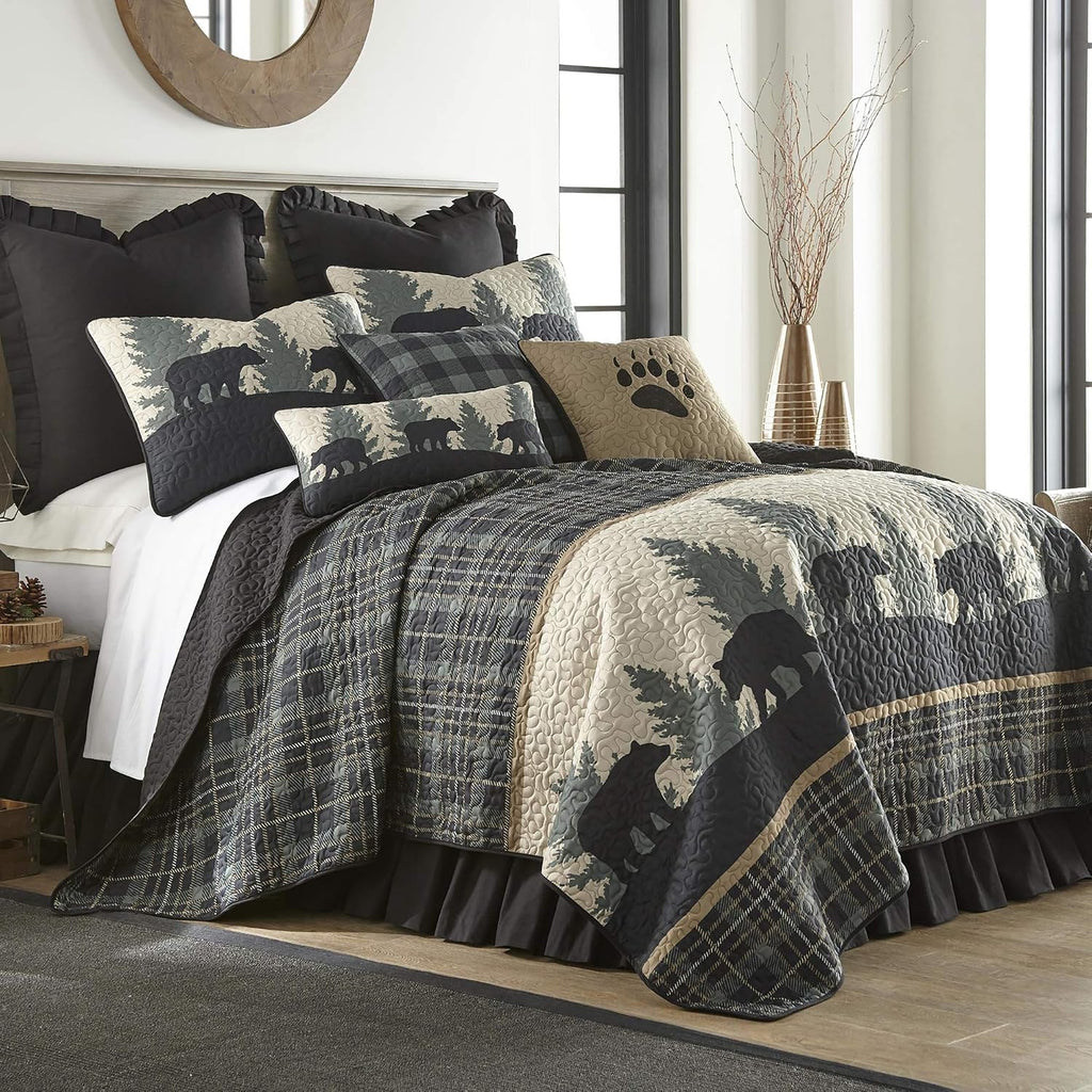 Donna Sharp Bear Walk Plaid Lodge Throw Pillow, 11" x 22"