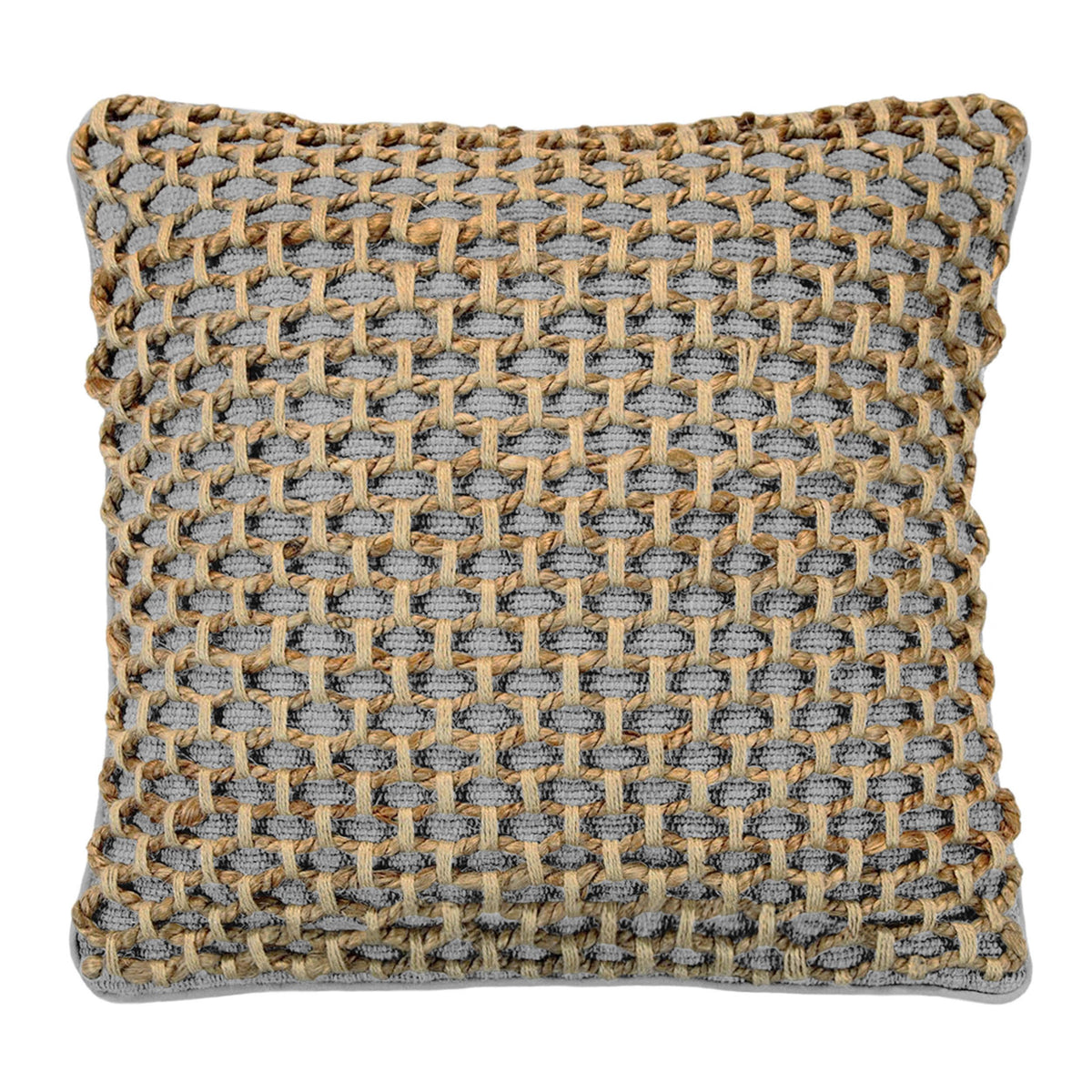 Boho Living Jada Decorative Throw, Includes Accent, Premium Woven Design, Living Room Décor, (1) 20" x 20" Pillow Cover with Insert, White
