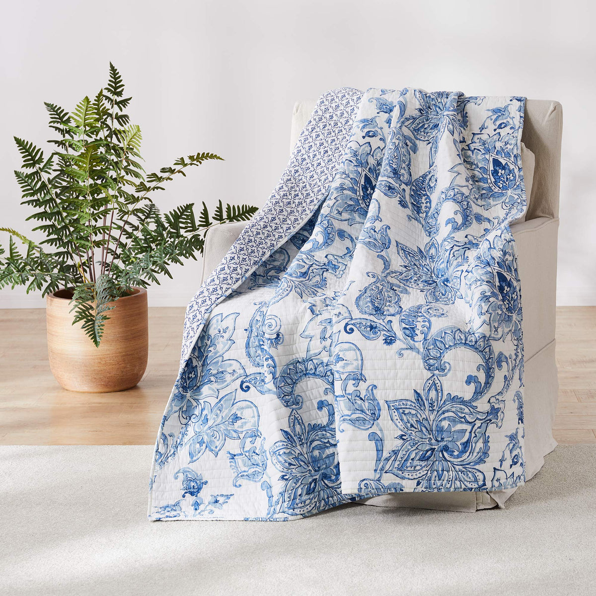 Levtex Home - Bennett - Decorative Pillow (14 x 18in.) - Stay in Bed - Blue and White