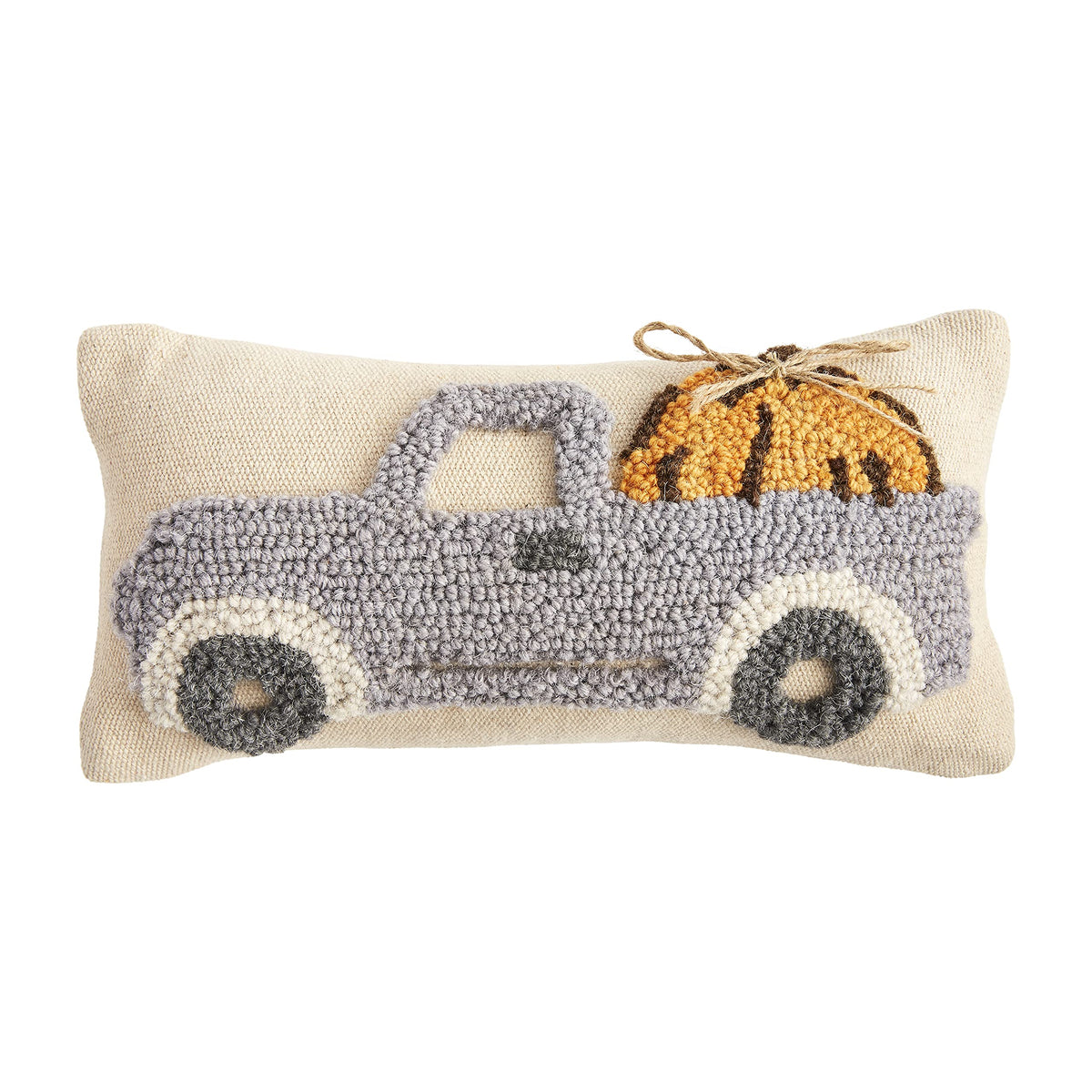 Mu dPie Fall Mini Hooked Pillow, Pumpkin Trio, 6" x 12"