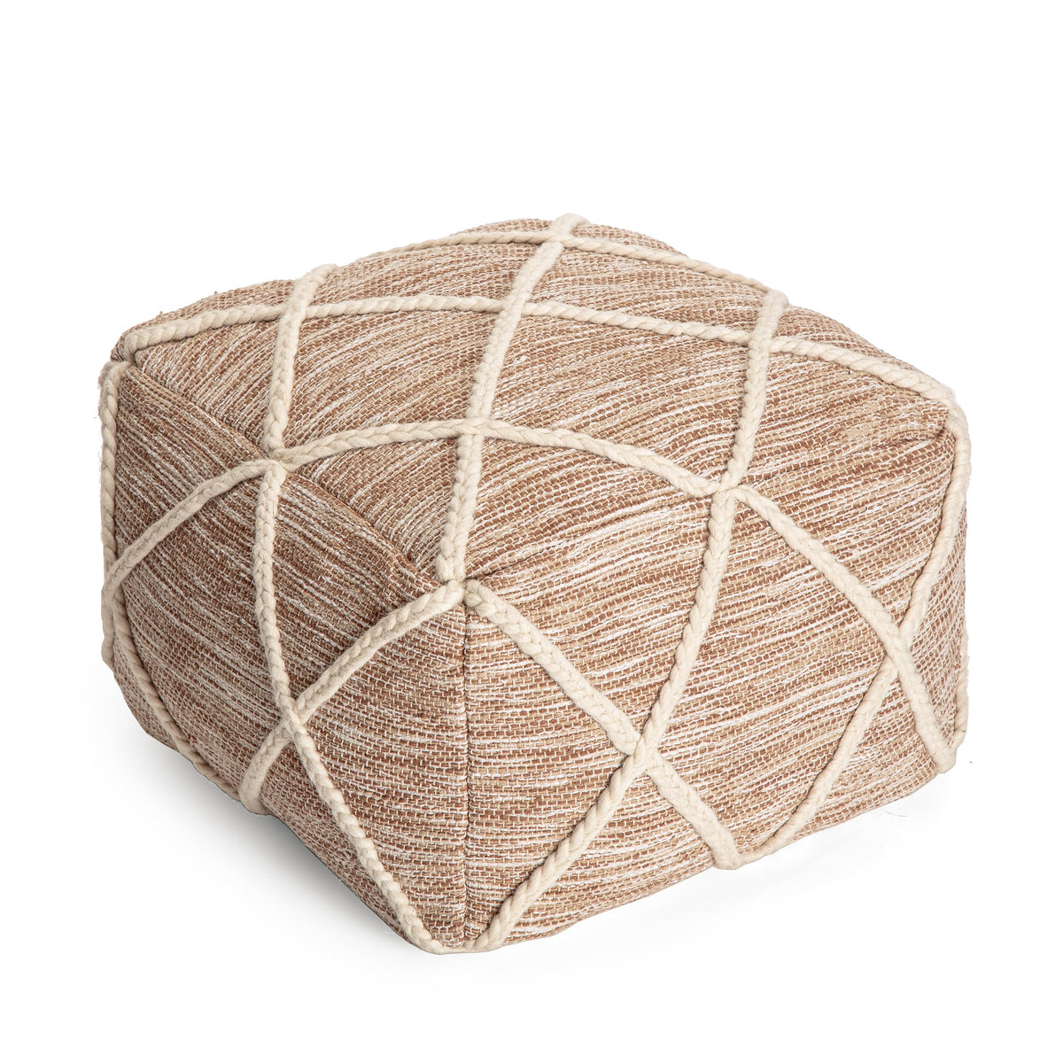 Anji Mountain 16" H x 22" W Handmade Pouf Ottoman for Living Room & Couch