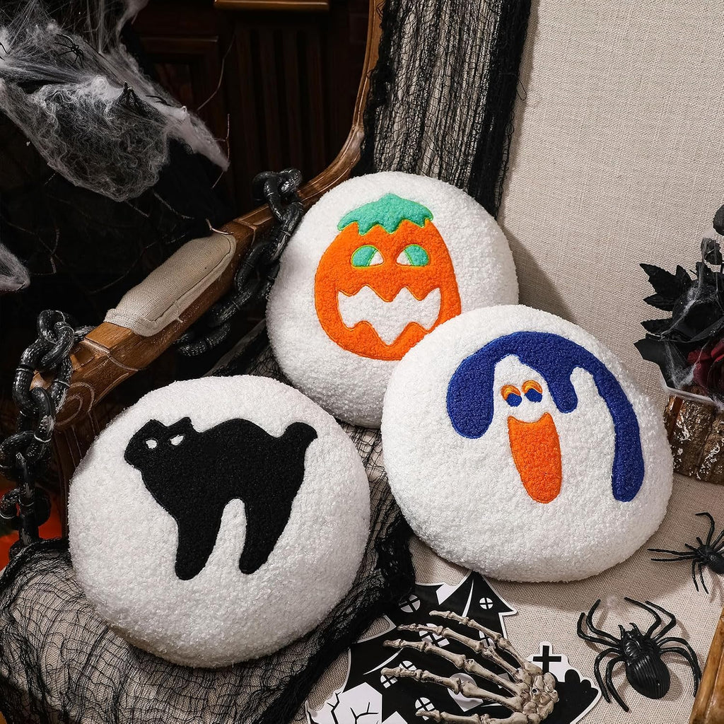 Suzile Halloween Throw Pillows, Boo Cute Spooky Decor, Pumpkin, 3 Pcs