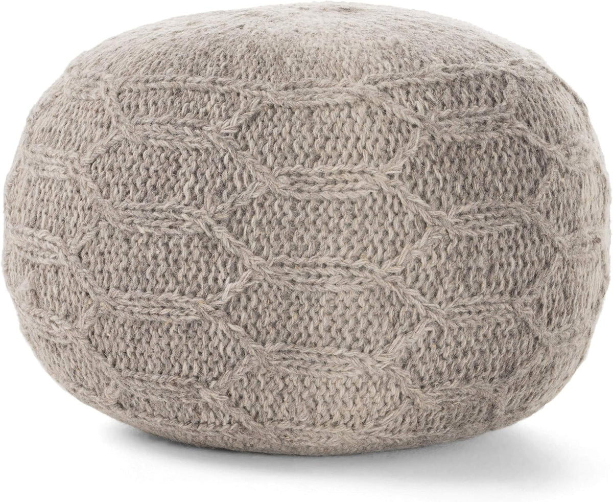 Christopher Knight Home Malibu Fabric Pouf, Grey