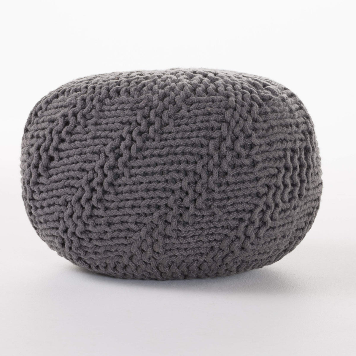 Christopher Knight Home Malibu Fabric Pouf, Grey