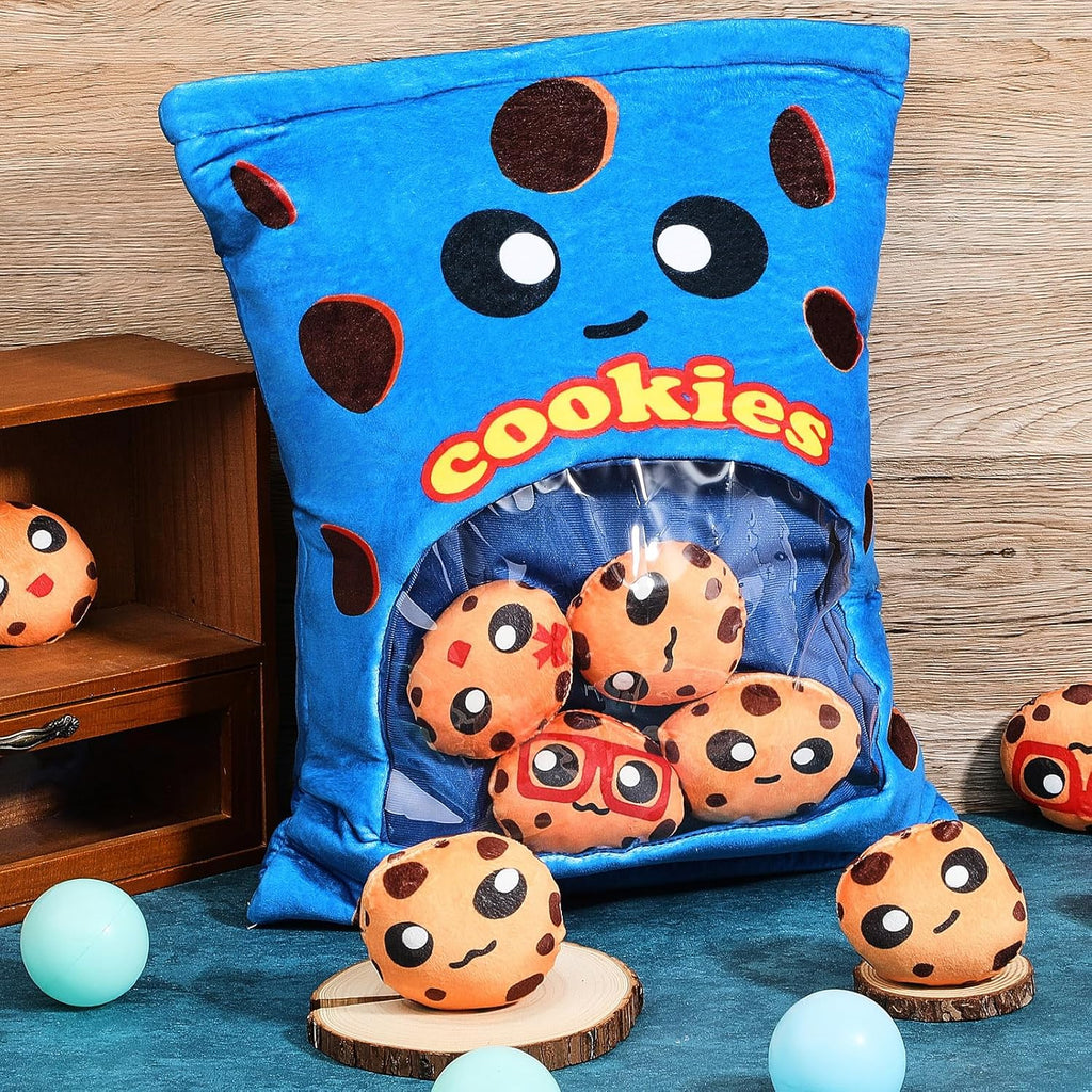Civaner Cookies Plush Pillow, Kawaii Room Decor, 8 Cookies in 1 Bag