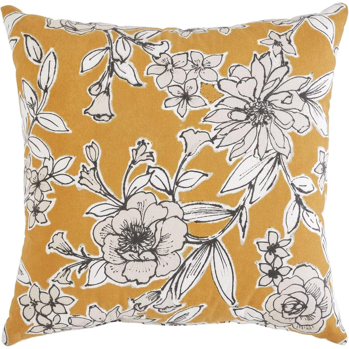 Indigo Ink Tufted Medallion Round Pillow, Yellow, 20 x 20 in