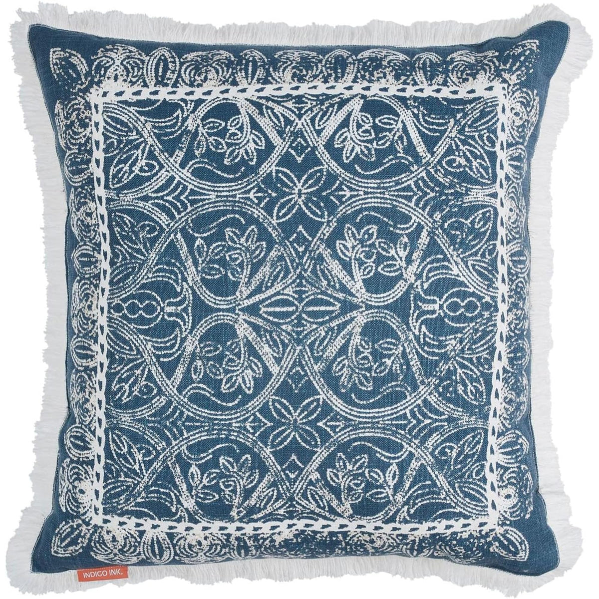 Indigo Ink Tufted Medallion Round Pillow, Yellow, 20 x 20 in